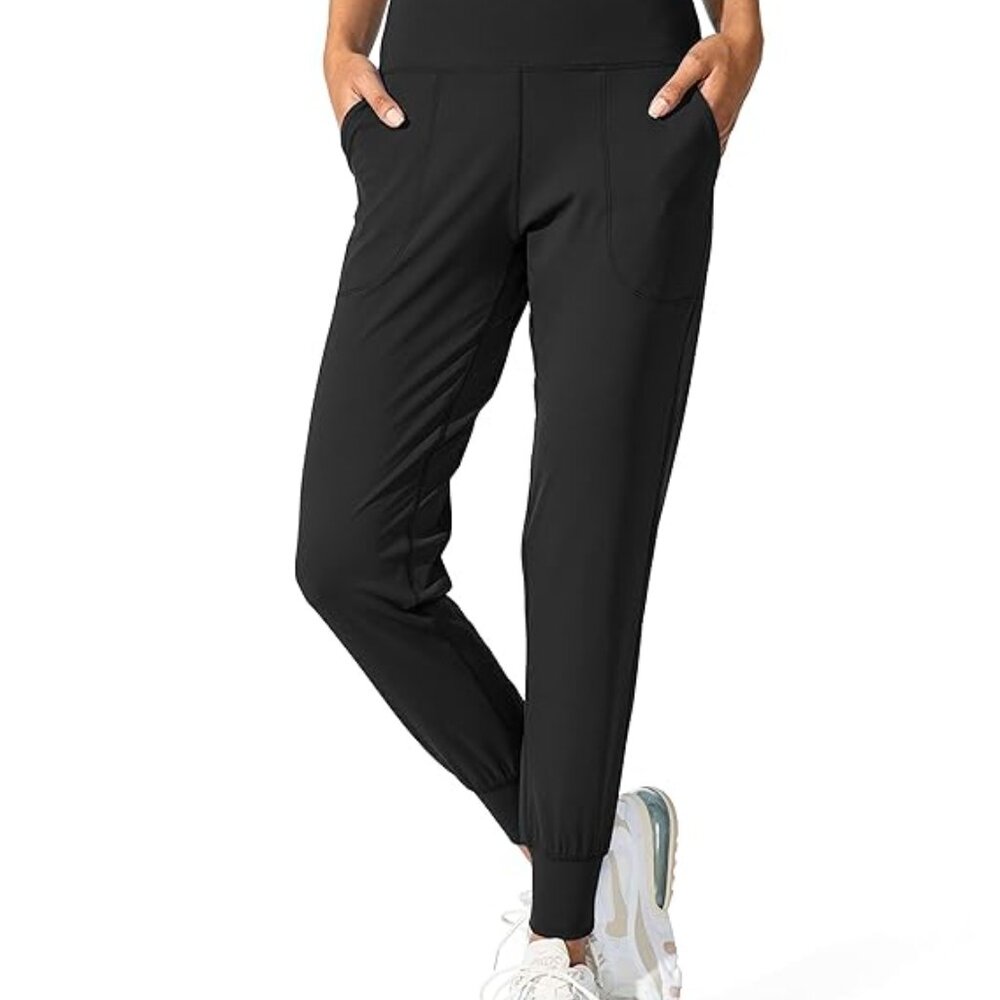 G Gradual Women's Joggers High Waisted Yoga Pants/Leggings Black Small NEW